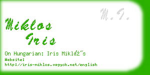 miklos iris business card